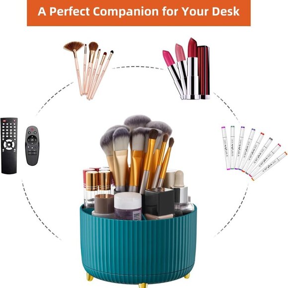 Desk Organizer, 360-Degree Rotating Pen Holder for Desk, Desk Organizers and Acc - Picture 6 of 7